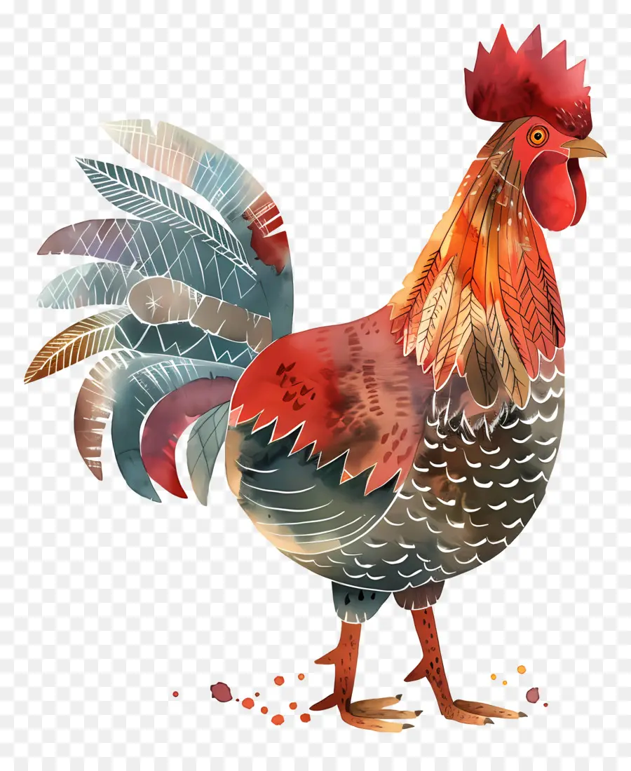 Gallo，Black Background PNG