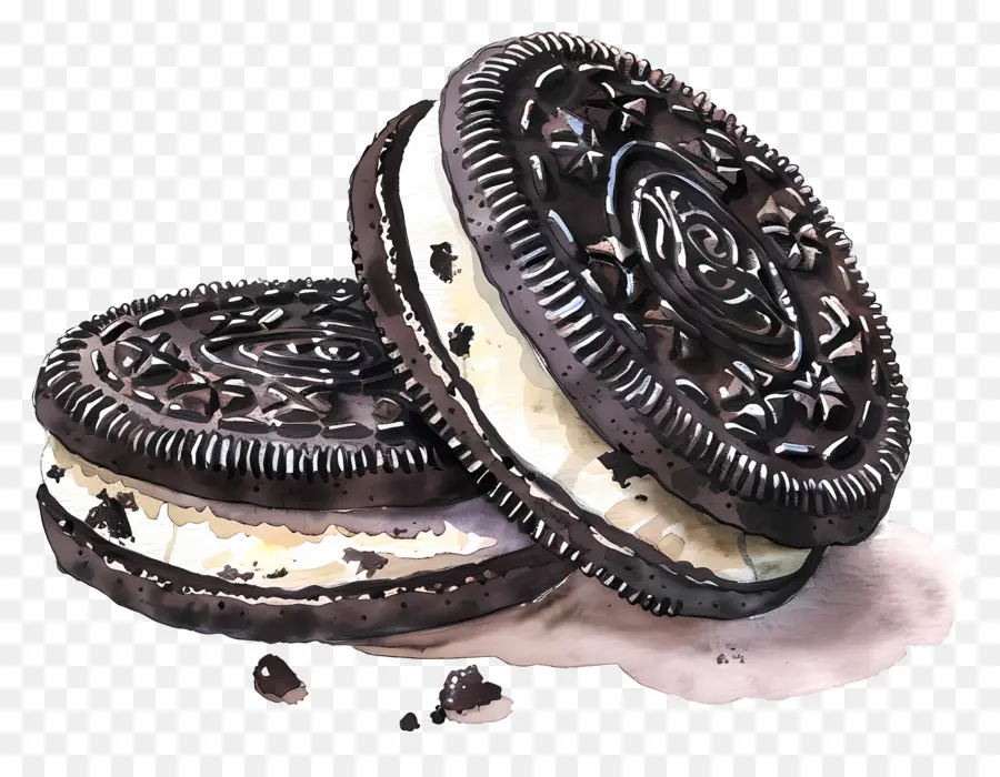 Oreo，Ilustración Acuarela PNG