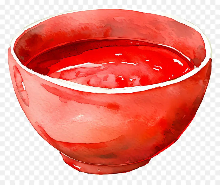 Tazón De Salsa De Tomate，Acuarela Bowl PNG