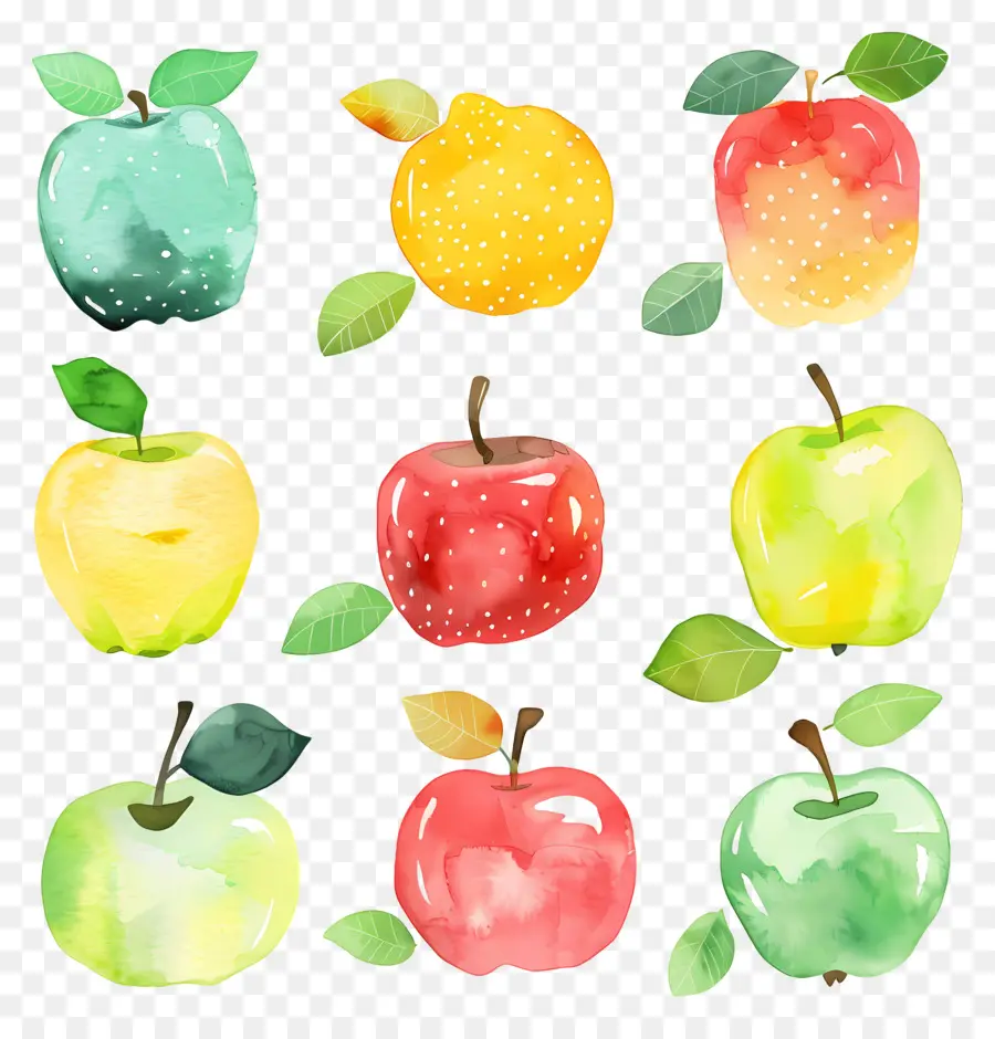 Apple，Pinturas Acuarela PNG