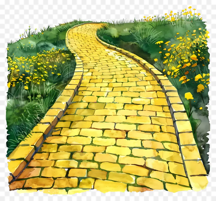 Camino De Ladrillos Amarillos，Pintura PNG