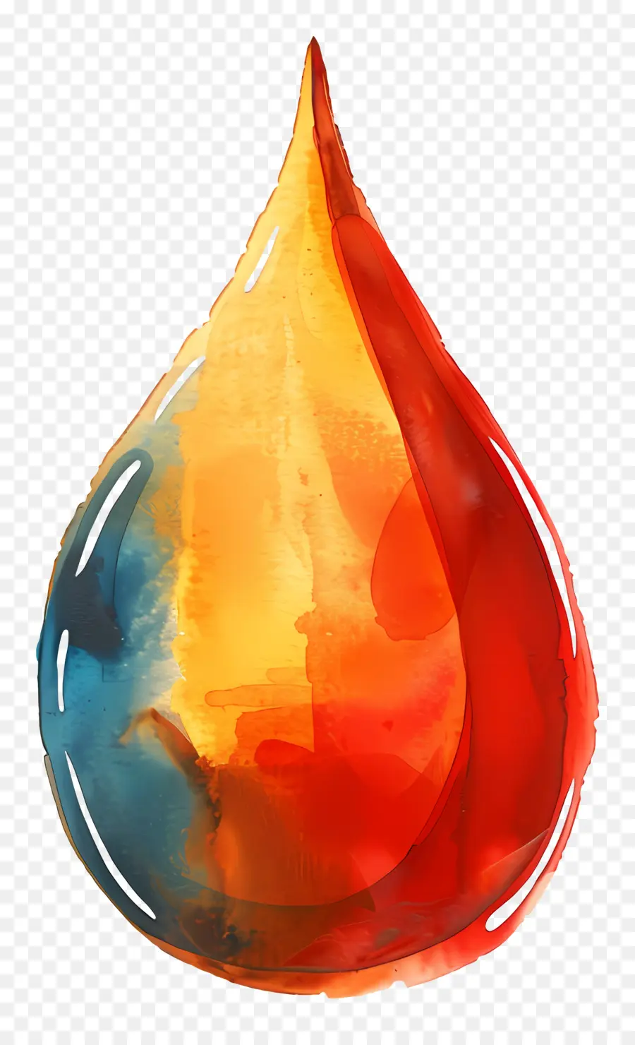 Gota De Aceite，Ilustración Acuarela PNG