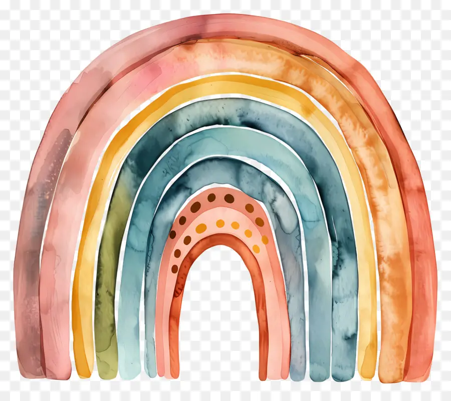 Arco Iris，Pintura A La Acuarela PNG