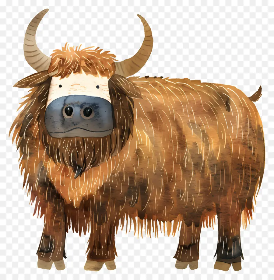 Yak，Pintura A La Acuarela PNG