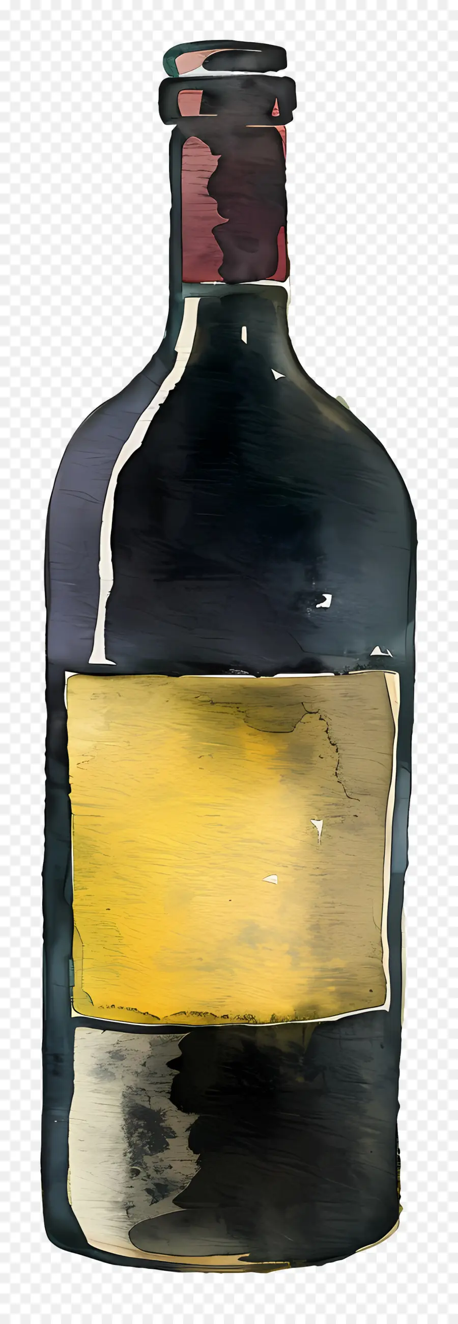 Botella De Vino，Pintura A La Acuarela PNG