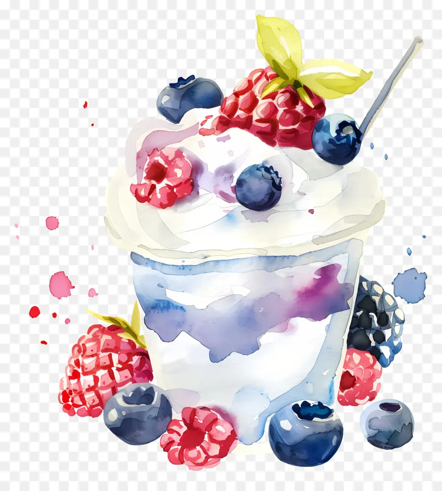 Yogur，Pintura A La Acuarela PNG