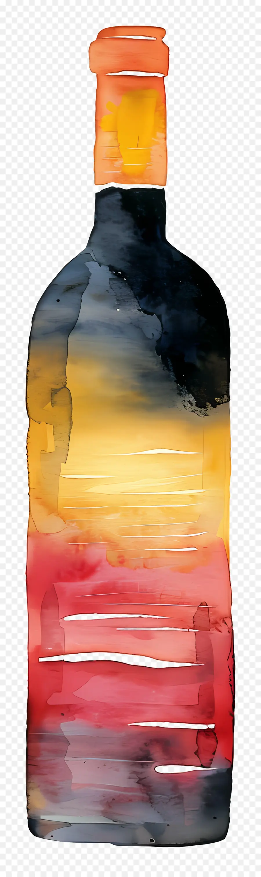 Botella De Vino，Cielo Del Atardecer PNG