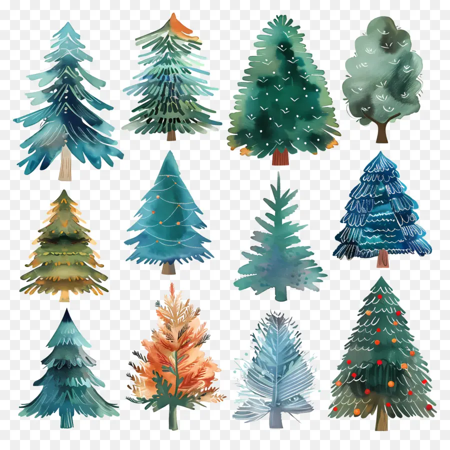 árbol De Navidad，Pinturas Acuarela PNG