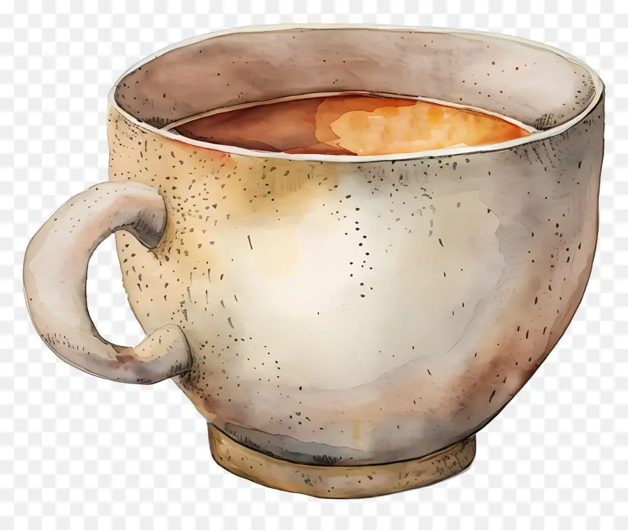 La Taza De Té，Pintura A La Acuarela PNG