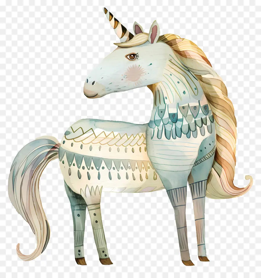 Unicornio，Pintura A La Acuarela PNG