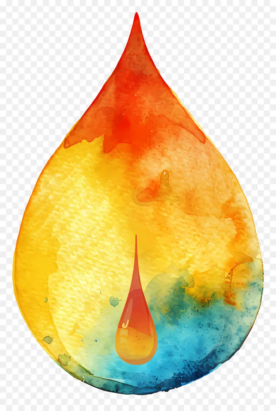 Gota De Aceite，Pintura A La Acuarela PNG