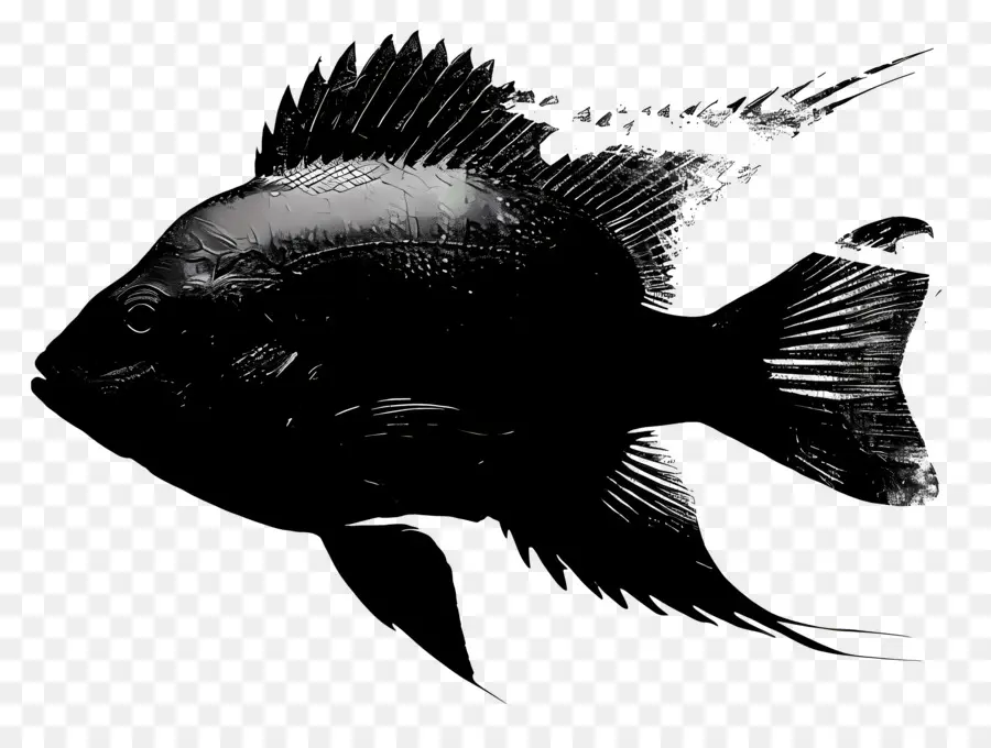 La Silueta De Los Peces，Pez Negro PNG