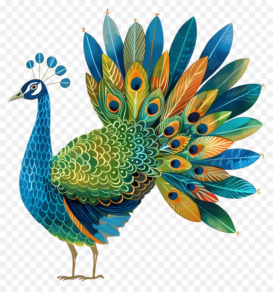 Pavo Real，El Plumaje PNG