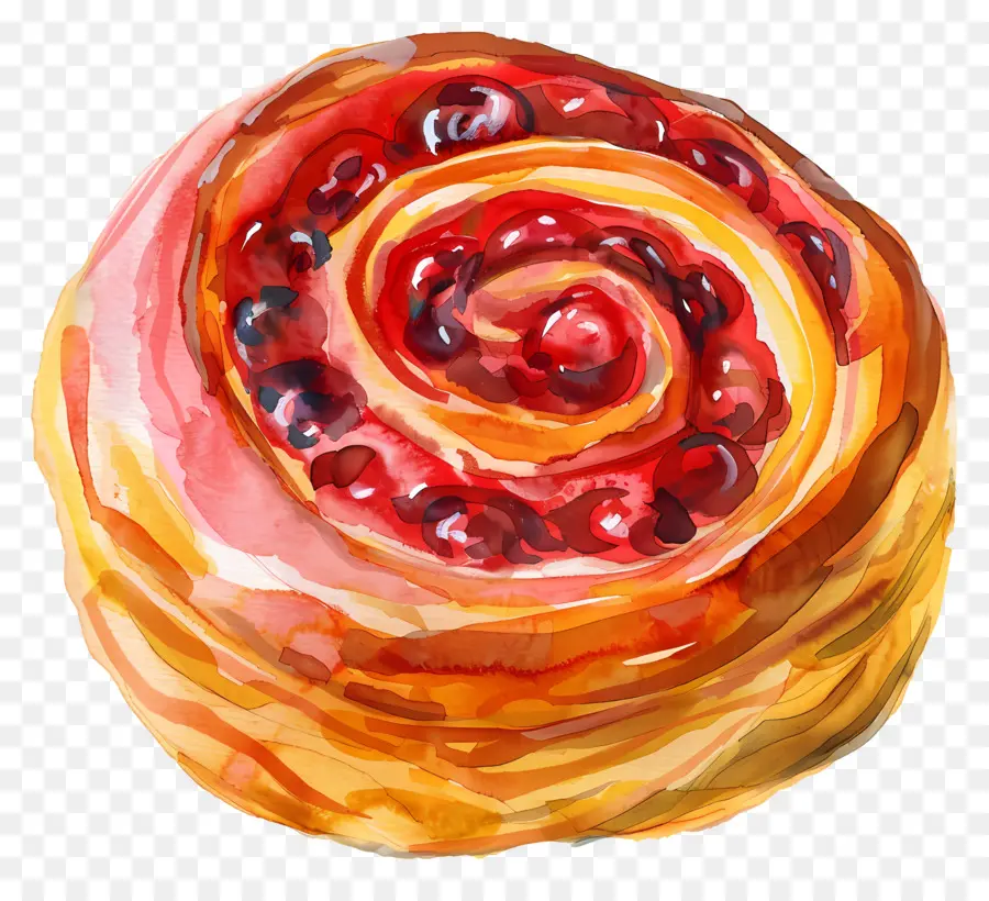 Pastelería Danesa，Pintura A La Acuarela PNG