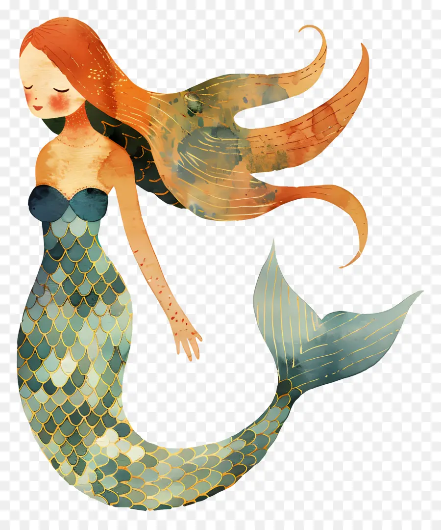 Sirena，El Pelo Largo PNG