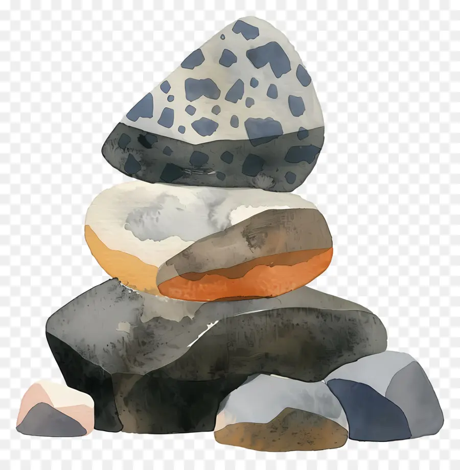 Piedra，Ilustración Acuarela PNG