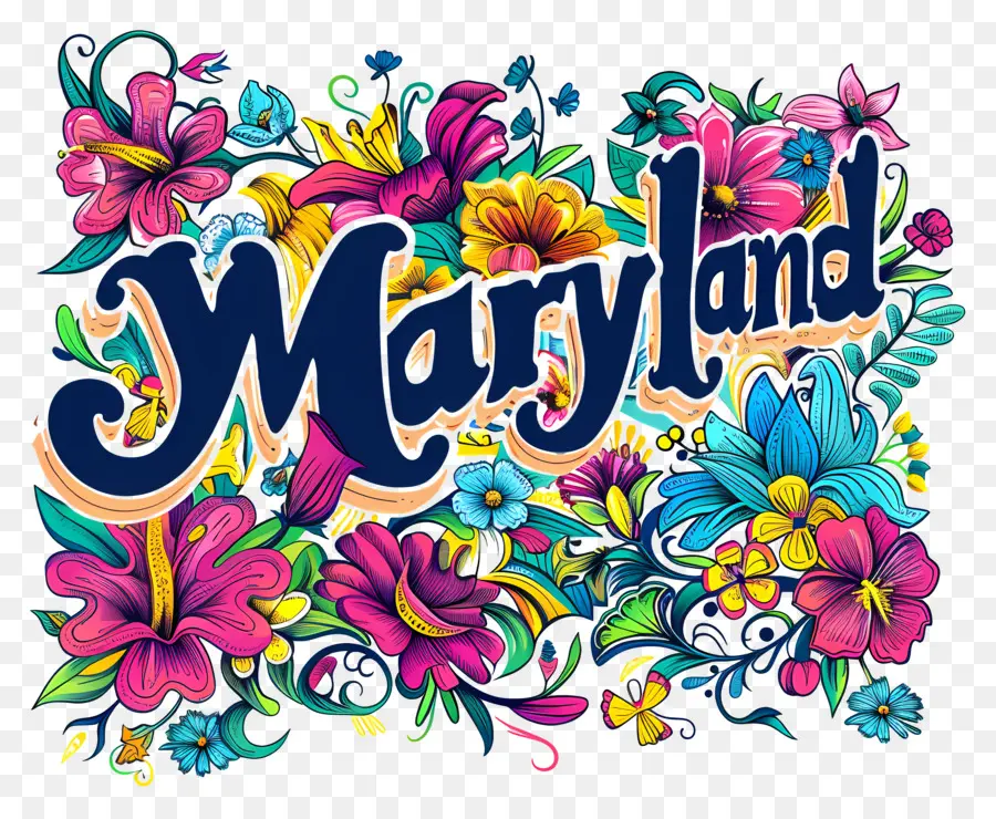 Maryland，Diseño Floral PNG