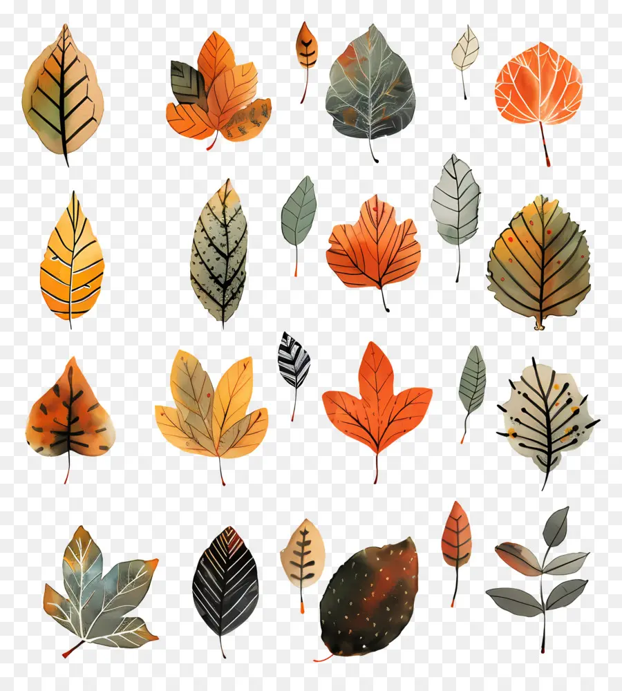 Autumn Leaves，Pinturas Acuarela PNG