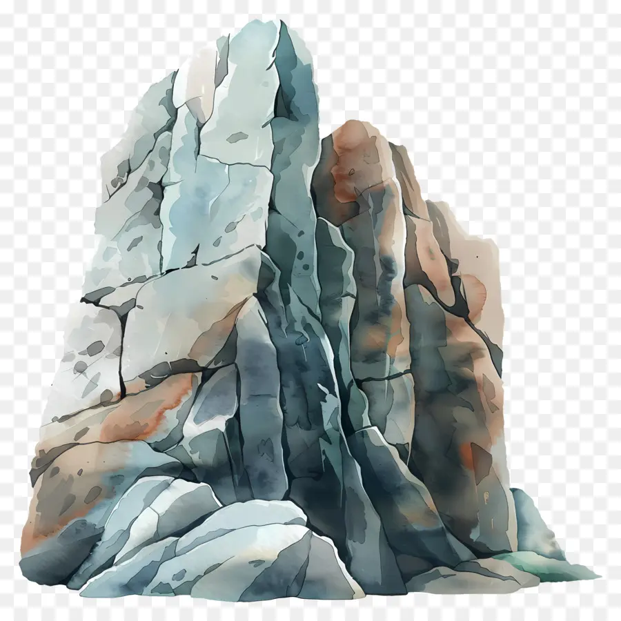 Roca，Pintura A La Acuarela PNG