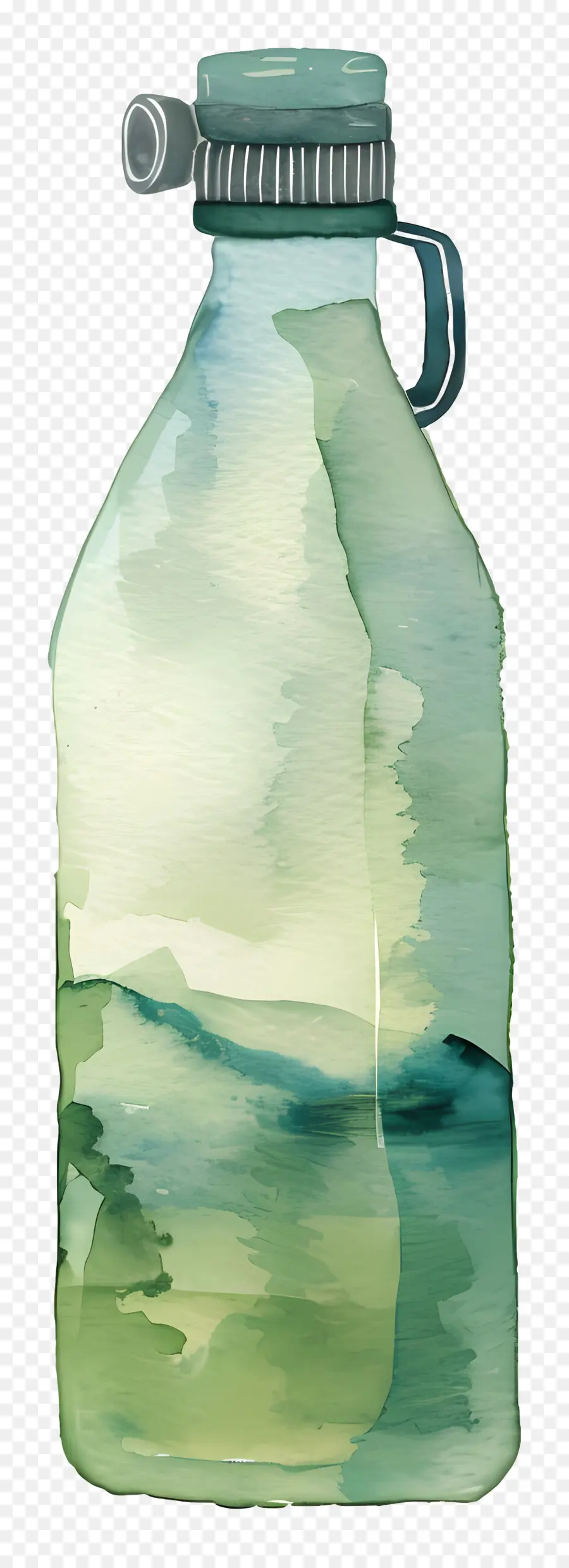 Botella De Agua，Pintura A La Acuarela PNG