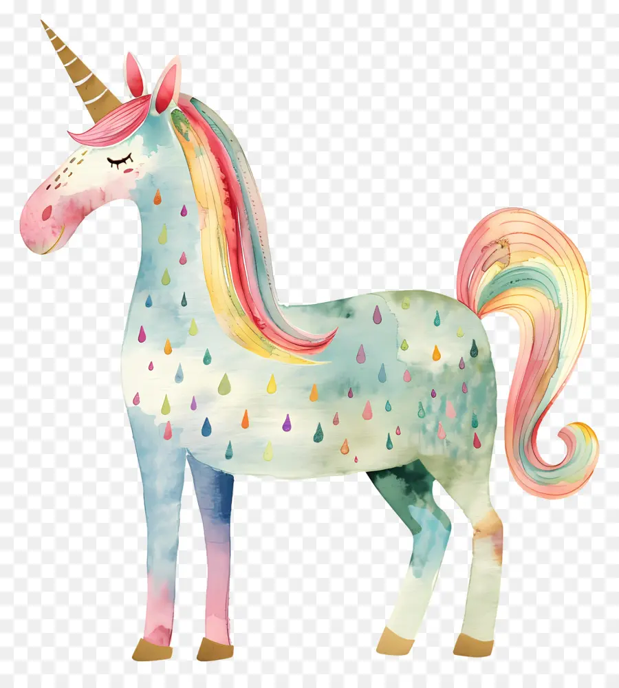 Unicornio，Acuarela PNG