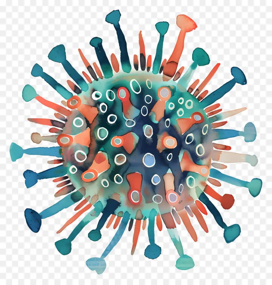 Virus，Pintura A La Acuarela PNG