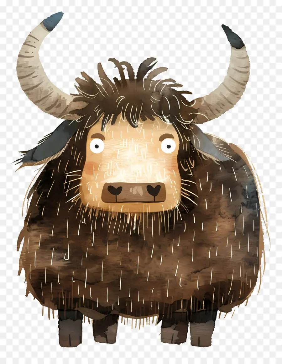 Yak，Ilustración Acuarela PNG