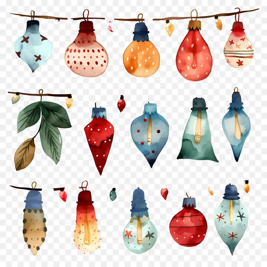 Luces De Navidad，Decoración Vintage PNG