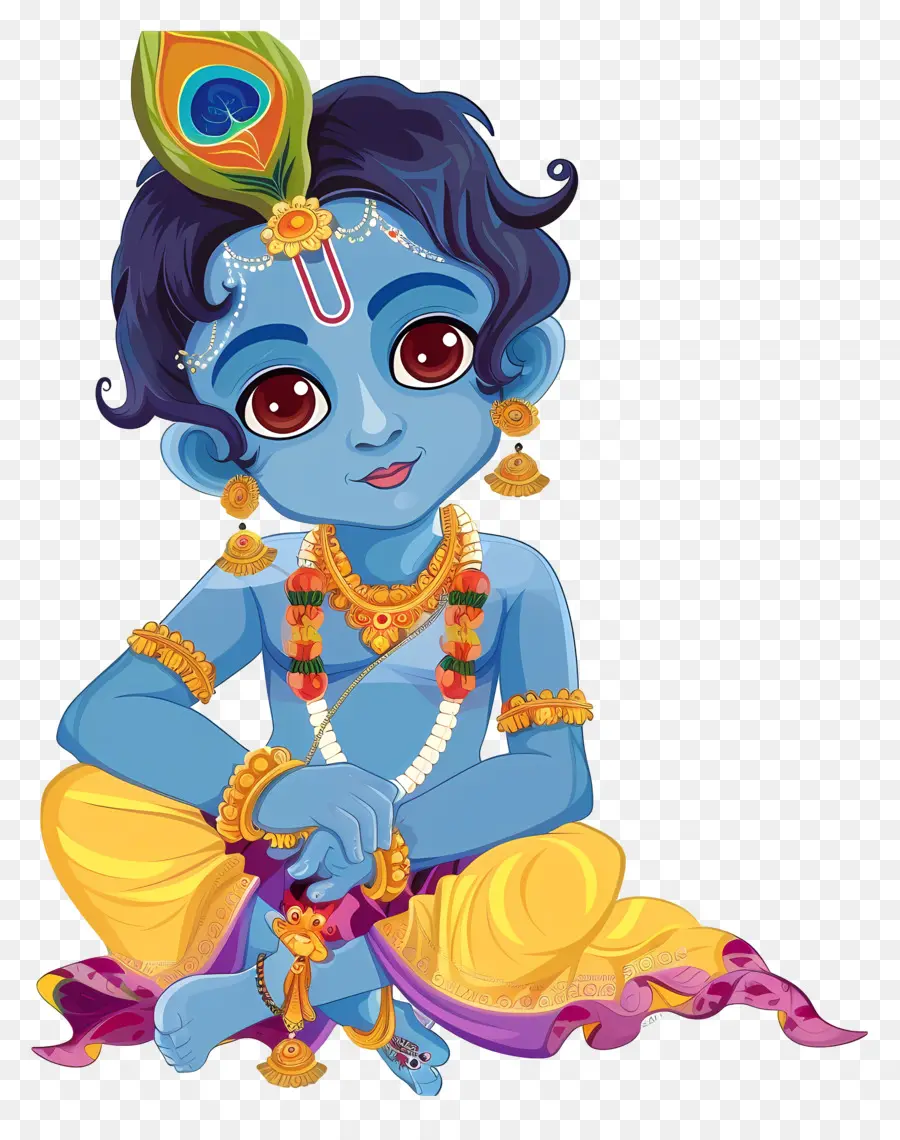 Krishna Janmashtami，Deidad De Piel Azul PNG