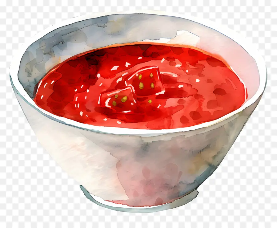 Tazón De Salsa De Tomate，Rojo PNG