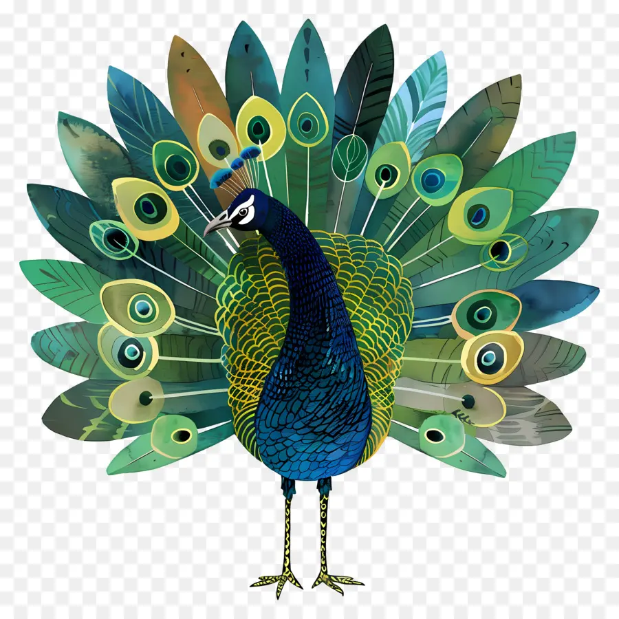 Pavo Real，Colores Vibrantes PNG