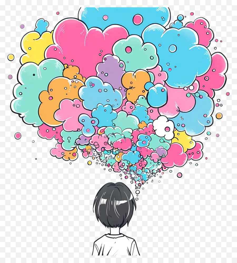 Thought Bubble，Burbujas Coloridas PNG