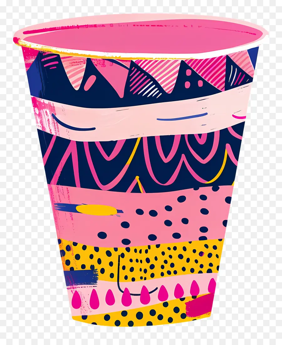 Taza Rosa Estampada，Taza Colorida PNG