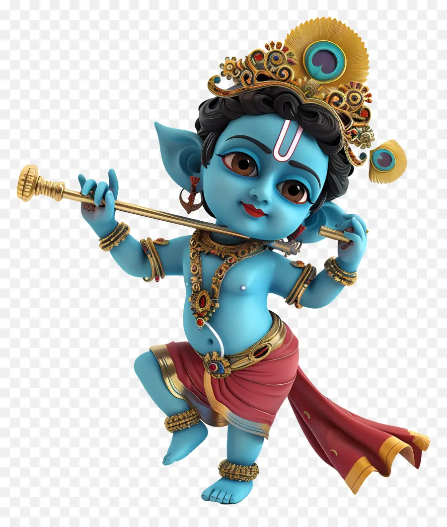 Krishna Janmashtami，Dios De Piel Azul PNG