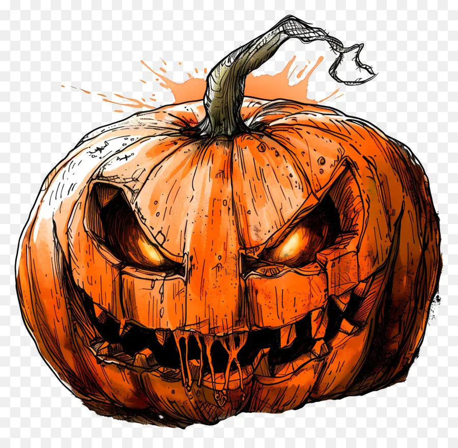 Calabaza De Halloween，Calabaza Aterradora PNG