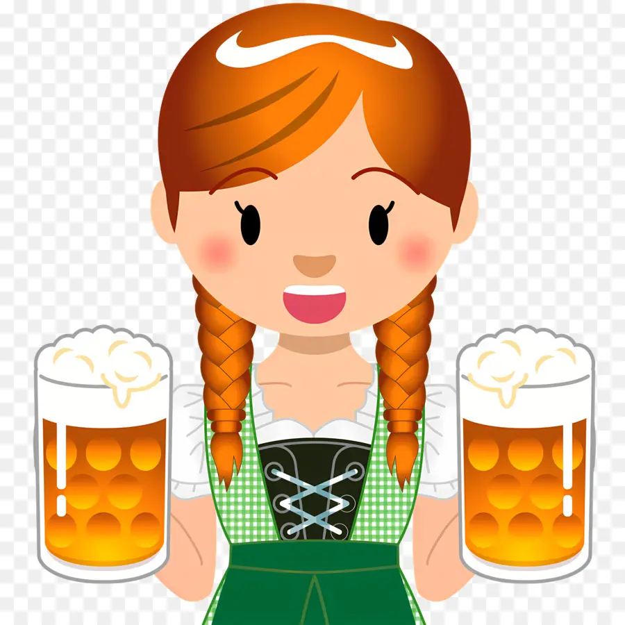 Oktoberfest，Chica Con Cerveza PNG