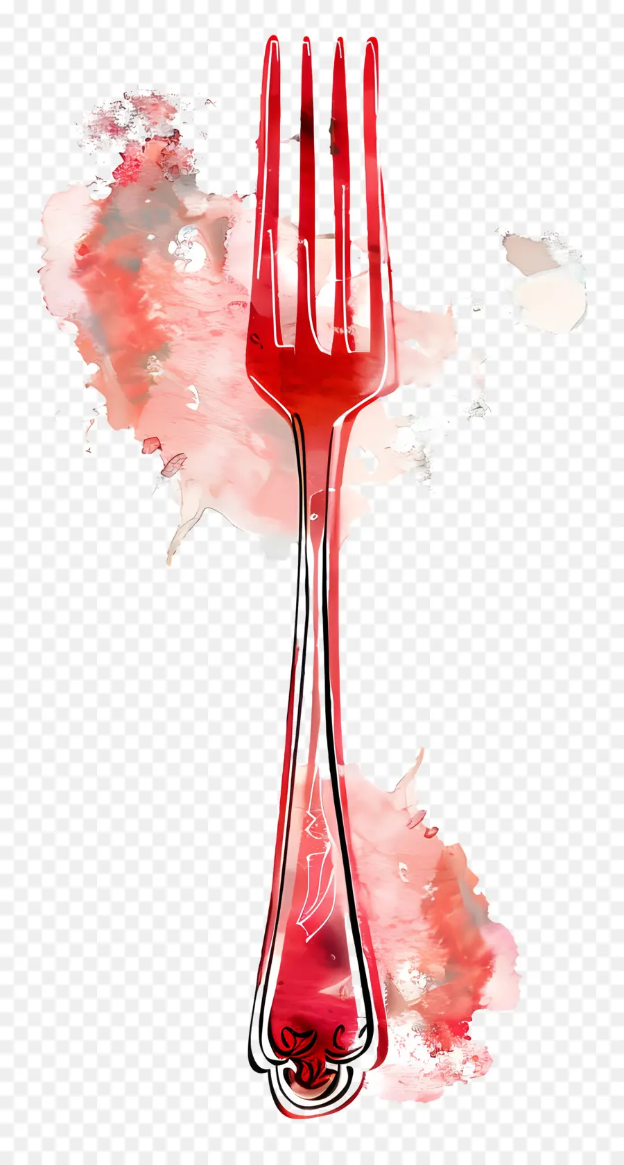 Tenedor，Tenedor Rojo PNG