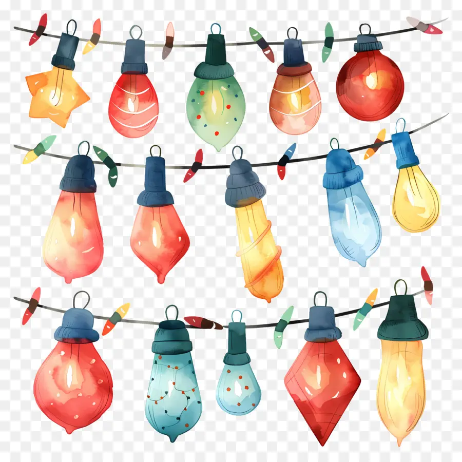 Luces De Navidad，Luces Colgantes PNG