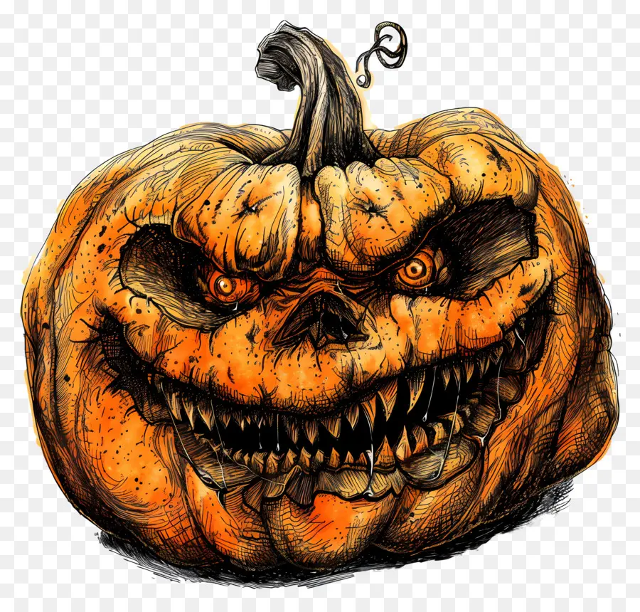 Calabaza De Halloween，Calabaza Aterradora PNG