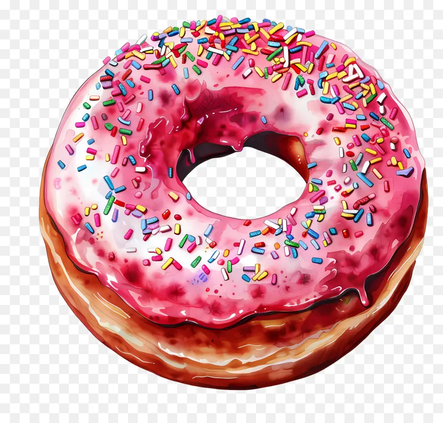 Rosquilla，Glaseado Rosa PNG