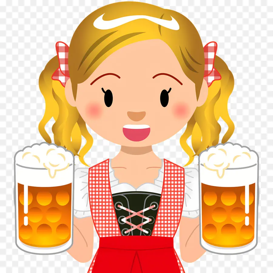 Oktoberfest，Chica Con Cerveza PNG