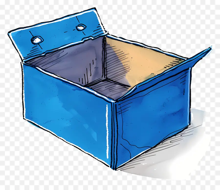 Caja De Cartón，Azul PNG