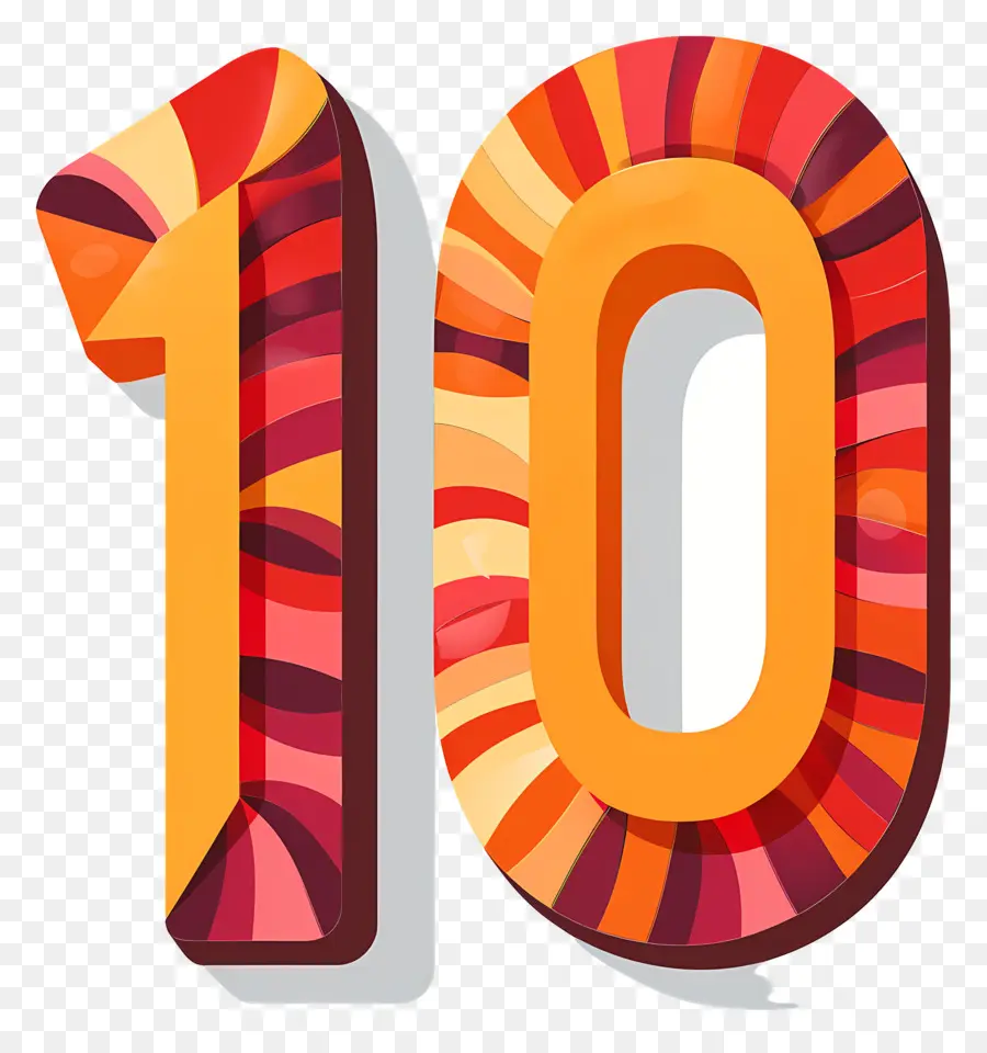 Número 10，Diseño Colorido PNG