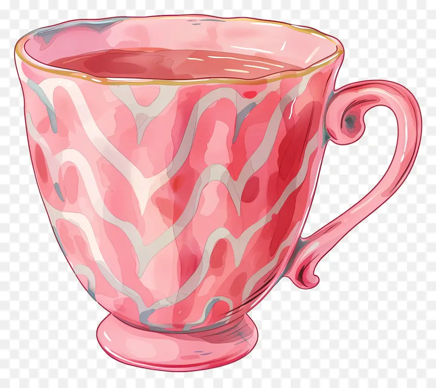 Taza Rosa Estampada，Taza Colorida PNG