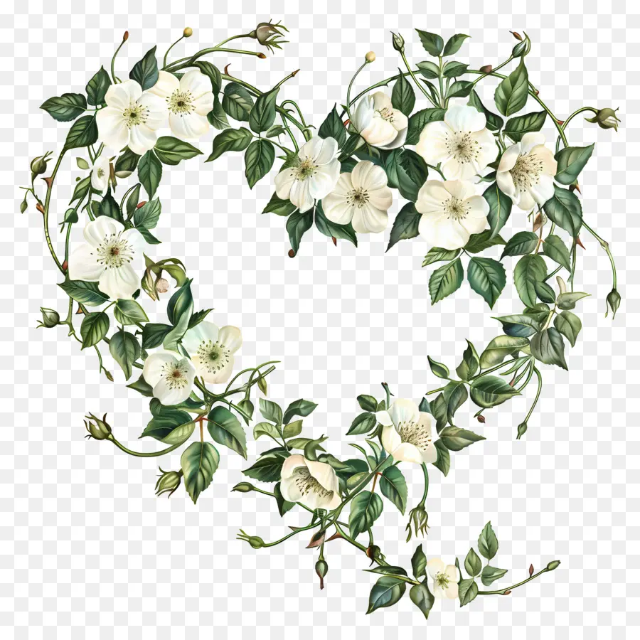 Corazón Floral，Corazón En Forma De Corona PNG