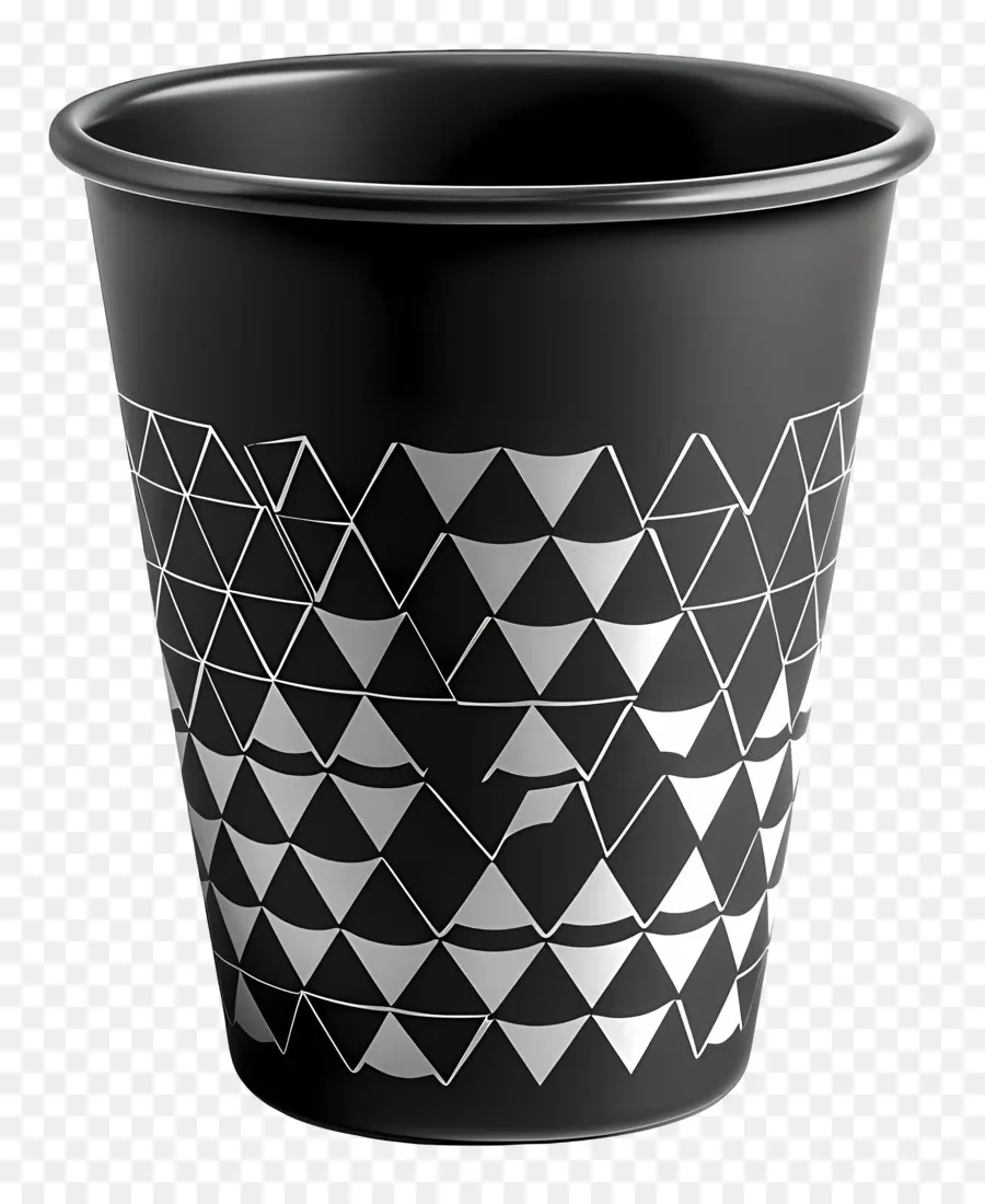 Copa Negra Estampada，Vaso De Plástico Negro PNG