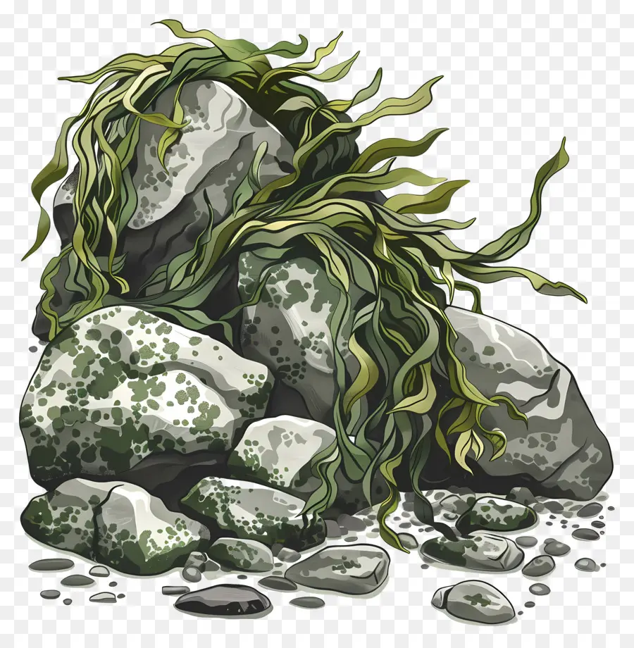 Alga，Rocas Con Algas PNG