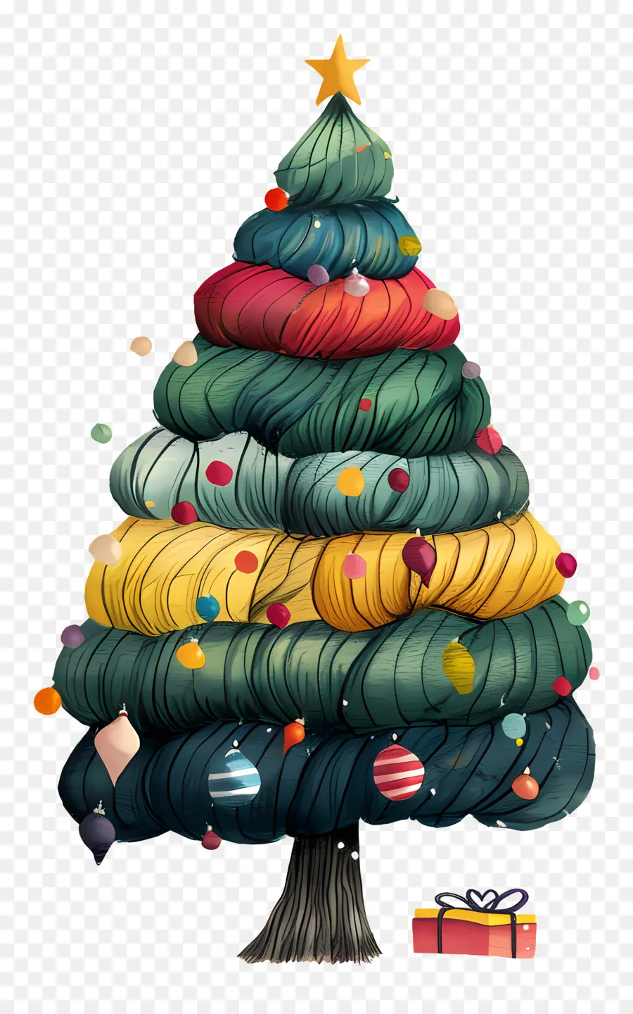 árbol De Navidad，Decoraciones De Hilo PNG