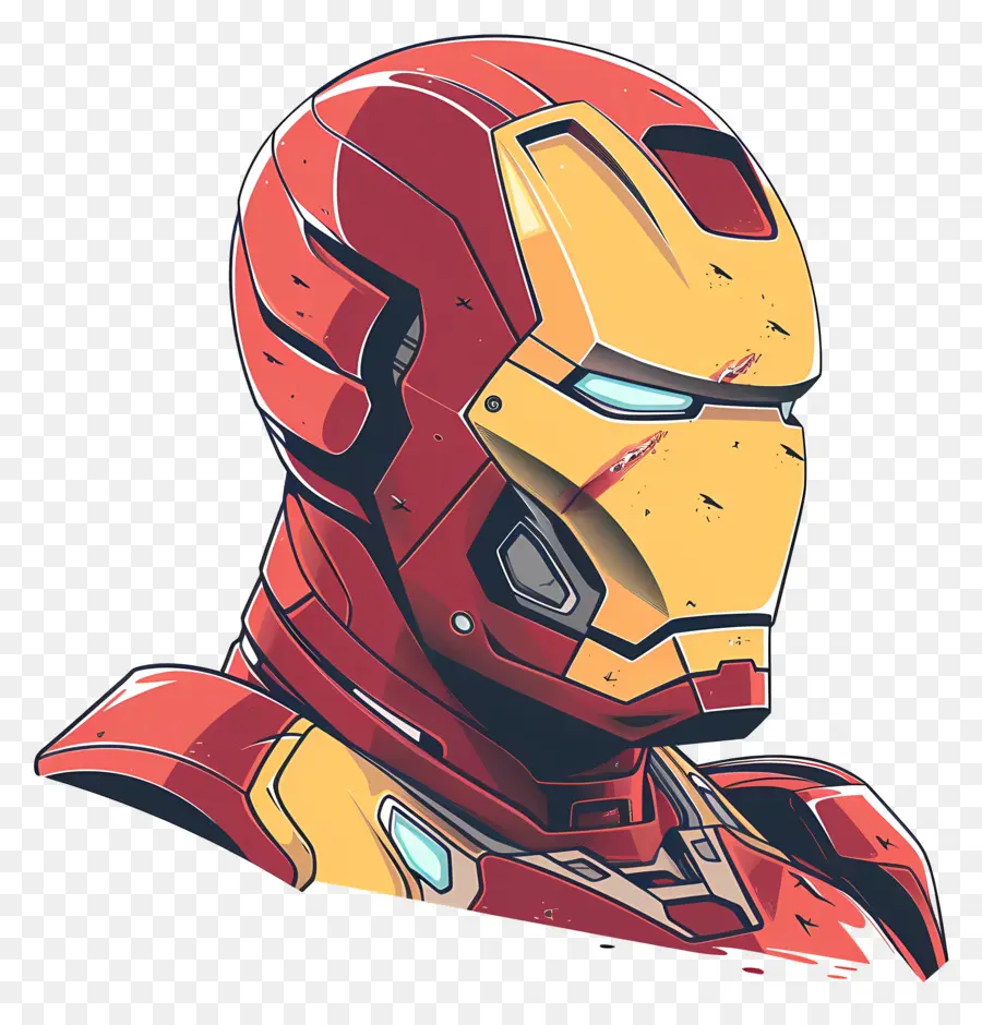 Cabeza De Iron Man，Casco Rojo Y Dorado PNG