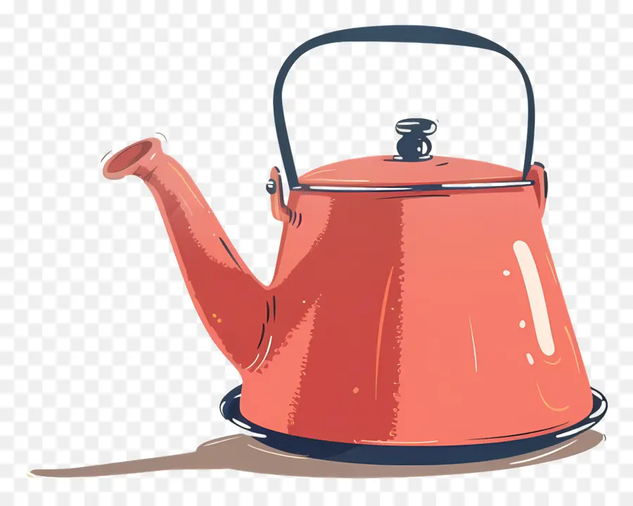 Hervidor De Agua，Té De Esmalte Naranja PNG